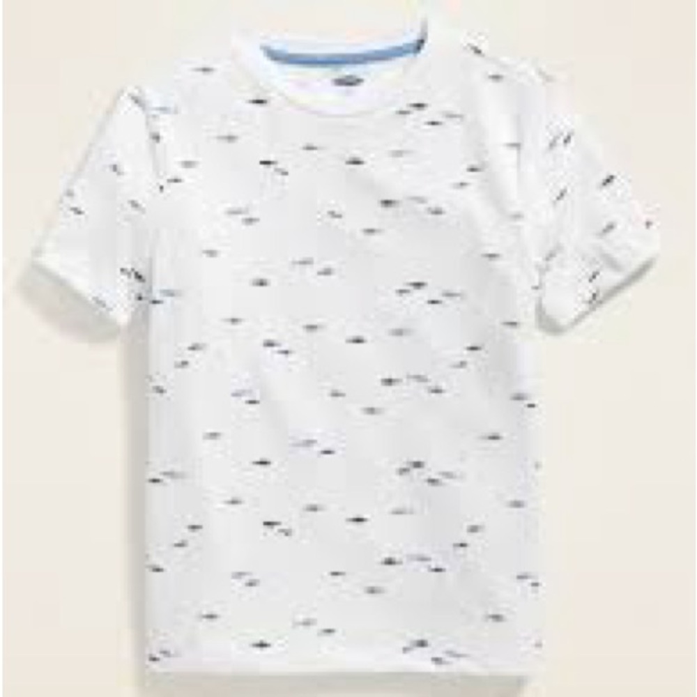 Old Navy White Tee with Blue Shark Pattern